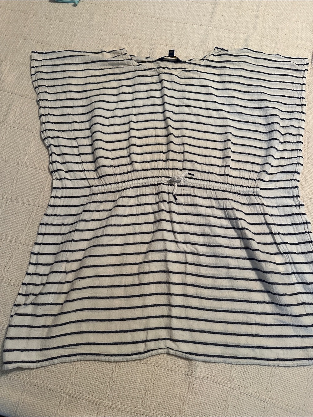 Polo by Ralph Lauren White and Navy Striped Drawstring Swim Coverup